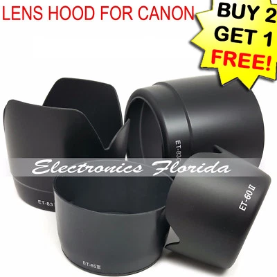 Camera Lens Hood Compatible with Canon model LH, ET, EW, ES - Image 1 of 2