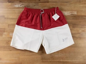 Pantaloncini da bagno BRUNELLO CUCINELLI rossi e bianchi Across the Meridian Small autentici - Foto 1 di 11