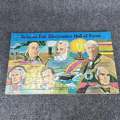 Vintage Puzzle Science Fair Electronics Hall Of Fame Carboard 1976 Radio Shack - Image 1 of 4