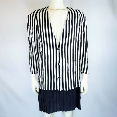 Scarlett Striped Shirt Dress Tunic 1980s 1970s - Image 1 of 4