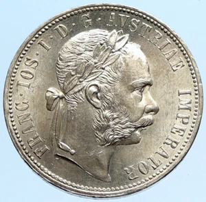 1878 AUSTRIA King FRANZ JOSEPH I Vintage Antique OLD Silver Florin Coin i97296 - Picture 1 of 3