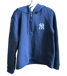 Antigua Women's New York Yankees Contemporary Quarter-Zip Hoodie Navy Medium - Picture 1 of 7