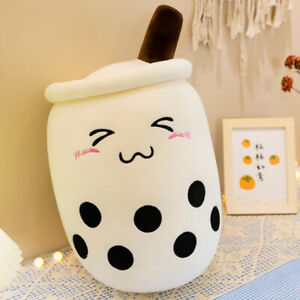 Cute Boba Milk Tea Plush Toy Soft Stuffed Pearl Milk Tea Hug Pillow Cushion