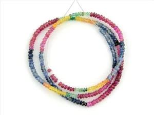 Faceted Mutly Gemstone Beads, Handmade Rondelle Shaped Gemstone Beads Size 2x3mm - Picture 1 of 8