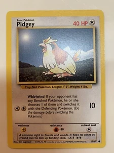 PIDGEY - Base Set - 57/102 - Common - Pokemon Card - Unlimited Edition - NM - Picture 1 of 8