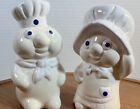 Vtg 1988 Pillsbury Dough Boy& Girl Salt & Pepper Shakers Set Ceramic 4? Tall Guc