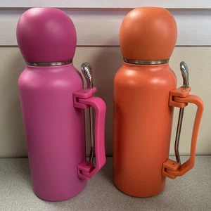 Set of 2 about 44oz Water Bottle Double Insulated Stainless Steel Thermos Straw - Picture 1 of 5