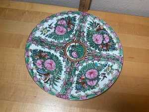 Vintage Rose Medallion Hand Painted ~ Floral Rose Birds ~ Dinner Plate ~ 10” - Picture 1 of 5