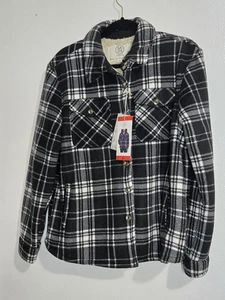 New With Tags Sz Medium Sage Collective Ladies' Plush Plaid Shirt Jacket Pockets - Picture 1 of 10
