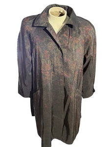 Vintage London Fog Floral Print Coat Women’s 14 Regular Made in Korea Trench - Picture 1 of 7
