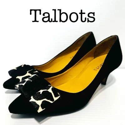 Zapatos de tacón Talbots Dahlia blanco y negro con lazo talla 7 Foto 1 de 4