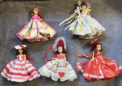 Лот из 5 винтажных кукол Nancy Ann Storybook жесткий пластик и сонный глаз - Изображение 1 из 4