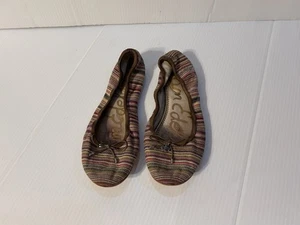Sam Edelman Striped Textile-upper Round-toe Flat Shoe Size 7 - Picture 1 of 7