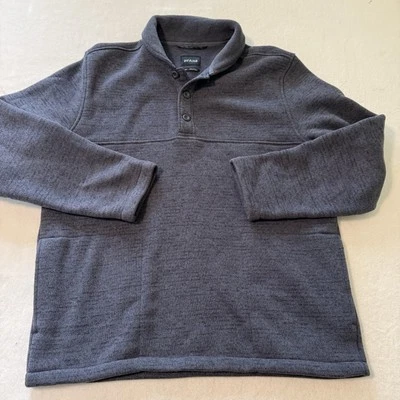 Suéter Prana Henley Hombre XL Gris Cuello Tirador  Foto 1 de 4