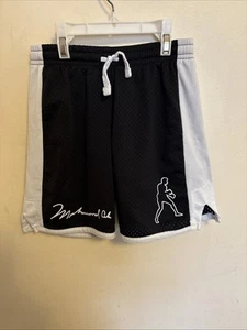 Zara Boy’s 6 Years Mesh Shorts Muhammad Ali Black/ White With Lining Logo  - Picture 1 of 5
