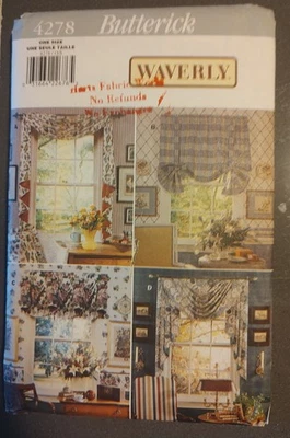 Butterick Sewing Pattern #4278 One Size Window Treatments Valance Scarf Un-cut - Image 1 of 2