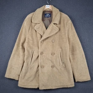 Vintage REPLAY Mantel Herren 2XL Beige Wollmischung Zweireiher Peacoat Jacke - Bild 1 von 12