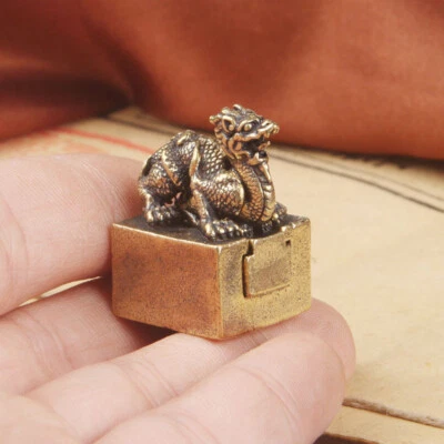 Rare Chinese Old Bronze Handmade Dragon Statue Figure Tea Pet decoration - Image 1 of 4