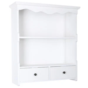 Wandregal Wandschrank Küchenregal Weiß Regal Holzregal Vintage Board massiv - Bild 1 von 5