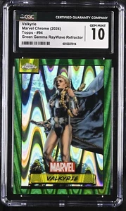 2024 Marvel Chrome Topps Valkyrie Green Gamma Wave CGC 10 GEM MINT - Bild 1 von 2