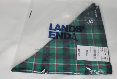 Bandana/lenço verde esmeralda xadrez para cachorros tamanho pequeno NOVO - Imagem 1 de 4