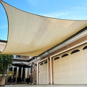 Toldo de vela rectangular/cuadrado parasol, cubierta de tela para sombra de patio al aire libre - Imagen 1 de 22