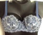 Balconette Sexy Unlined Lace Over BABY BLUE FLORAL Cacique Lane Bryant NWOT
