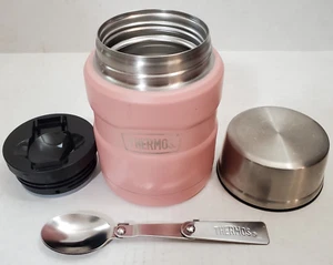 Thermos Stainless Steel 16oz 470ml Food Jar with Folding Spoon, Matte Rose - Picture 1 of 14