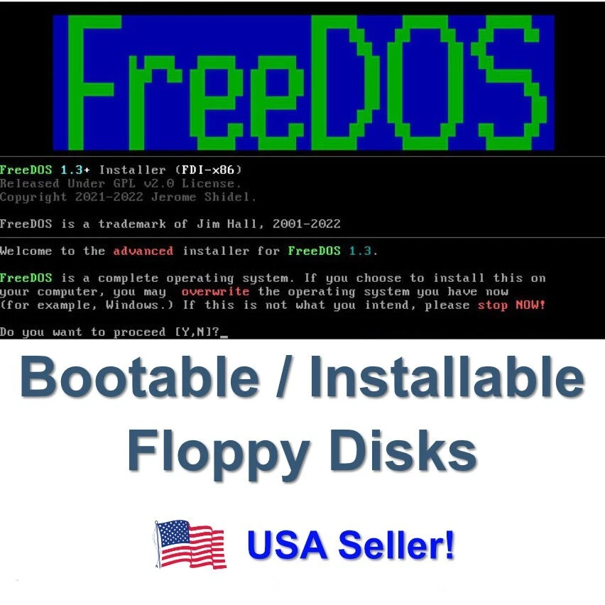Juego de disquetes con sistema operativo compatible con MS DOS de arranque/instalable FreeDOS 1.3 RC5 Foto 1 de 1