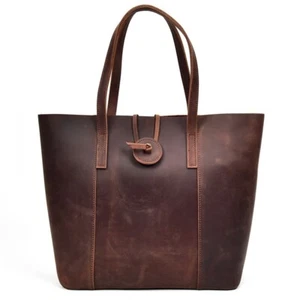 New Women Genuine Leather Handbag Retro Designer Bag Clutch Tote Shopping Bag - Picture 1 of 6