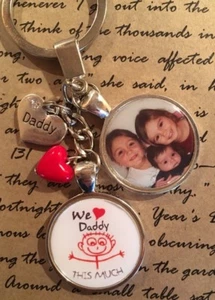 Personalised Gift Photo Keyring We Love Daddy Gift Present Birthday - Picture 1 of 1