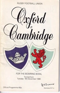 Rugby Bowring Bowl Oxford v Cambridge 1986 Official Programme - Picture 1 of 10
