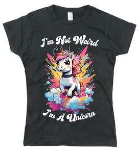 Camiseta divertida para mujer I'm Not Weird I'm A Unicorn calce femenino divertida camiseta de algodón - Imagen 1 de 1