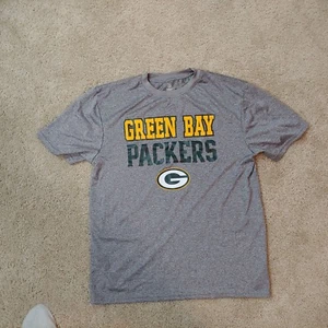 Youth Boys 14/16 NFL Apparel Green Bay Packer tshirt short sleeve gray dry-fit - Picture 1 of 5