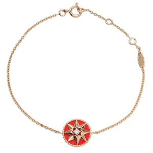 Pulsera de cadena Christian Dior 18KRG diamante rosa des vents K2963 - Imagen 1 de 10