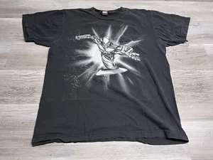 Vintage Marvel Silver Surfer Graphic T-Shirt Perfect Fade Big Print Size L Black - Picture 1 of 7