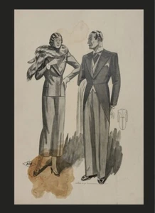 Póster Moda Masculina - Original. Período Años '30 - Picture 1 of 1