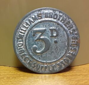 Vintage Tin Iron Token Coin - 3d Williams Brothers Direct Supply Stores Ltd (a)