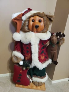 2003 Grandeur Noel Christmas Collector's 31" WOODLAND SCULPTURED BEAR w/Box - Picture 1 of 9