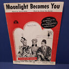 Sheet Music MOONLIGHT BECOMES YOU Johnny Burke ROAD TO MOROCCO Crosby Hope 1942