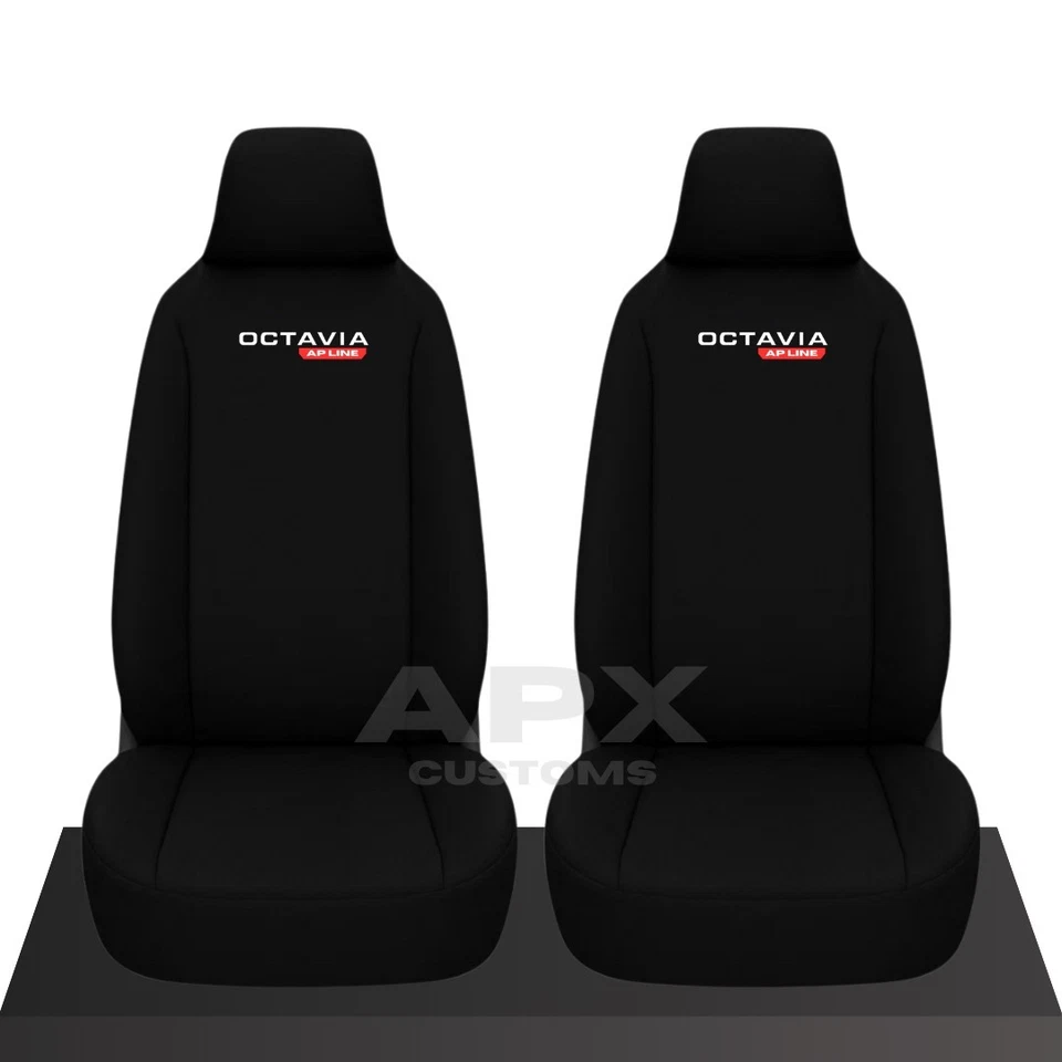 FOR SKODA OCTAVIA - HEAVY DUTY WATERPROOF FRONT SEAT COVERS CUSTOM EMBROIDERED - Image 1 of 1