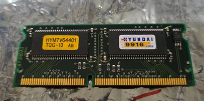 HYM7V64401 Hyundai 32MB PC100 100MHz non-ECC Unbuffered CL2 144-Pin SoDimm - Image 1 of 2