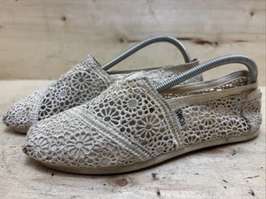 TOMS DAMEN BALLERINAS SOMMERSCHUHE HALBSCHUHE SLIPPER GR:38.5 UK:6 CREMWEIẞ - Bild 1 von 10