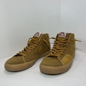 Nike SB BLZR Blazer Court Mid Dessert Ochre Canvas Suade Men Size 14 DZ3743-700 - Picture 1 of 11