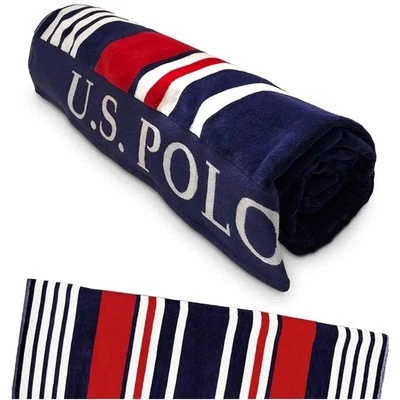 U.S. Polo Assn. Oversized Bon Voyage Striped Nautical Design Beach Towel - Image 1 of 4