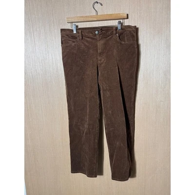 Eileen Fisher Brown Corduroy Pants Women's Size L 6 Relaxed Fit Casual - Image 1 of 4