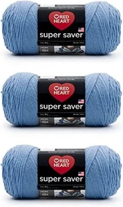 Super Saver Light Periwinkle Yarn - 3 Pack of 198g/7oz - Acrylic - 4 Medium (... - Picture 1 of 9