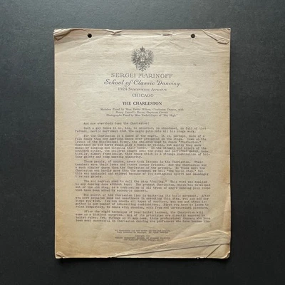 1925 The Charleston Dance How-To Manual • Sergei Marinoff School Of Dancing - Image 1 of 4