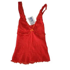 Vintage Victoria Secret Camisole Gr. S rot Mesh Coquette Fee Engel 90er Y2K - Bild 1 von 4
