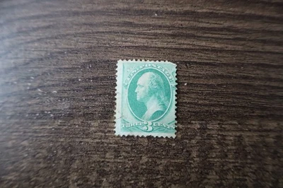 Estados Unidos 1879, 3 centavos verde, George Washington, 1879 sin certificación desquiciado Foto 1 de 3